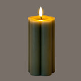 Luxe Collection Natural Glow Grey Pillar LED Candle