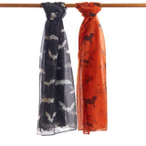 Halloween Witch And Bat Scarfs