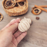 Beige Autumn Pumpkin Tea Light Candles - Natural Halloween: Unscented (PRE ORDER DELIVERY IN 2 WEEKS)