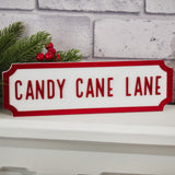 Candy Cane Lane Wooden Plaque