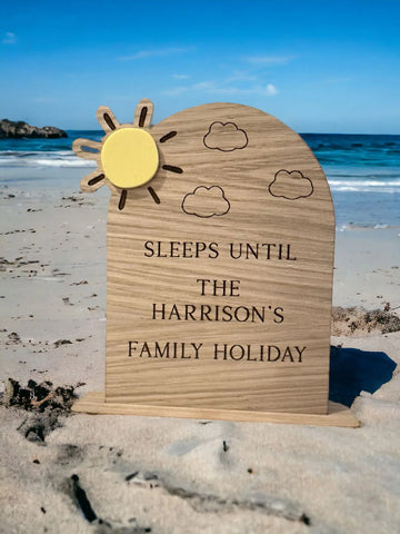 Personalised Holiday Countdown Sun Stand