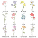 Personalised Flower of the Month Family Heart Ornament