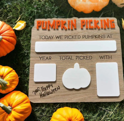 Pumpkin Picking Board - Halloween Photo Prop