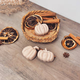 Beige Autumn Pumpkin Tea Light Candles - Natural Halloween: Unscented (PRE ORDER DELIVERY IN 2 WEEKS)