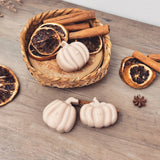 Beige Autumn Pumpkin Tea Light Candles - Natural Halloween: Unscented (PRE ORDER DELIVERY IN 2 WEEKS)