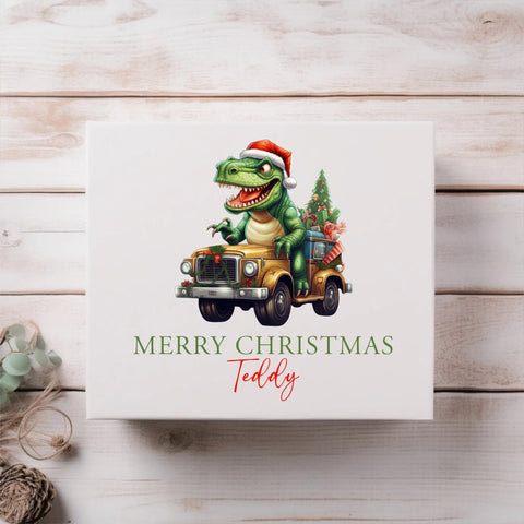 Dinosaur Christmas Eve Box, Boys Christmas Box, Personalised Christmas Box