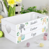 Personalised Small Easter White Wooden Crate