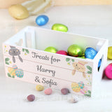 Personalised Small Easter White Wooden Crate