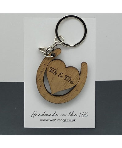 Wishstrings Mr & Mrs Wooden Keyring.