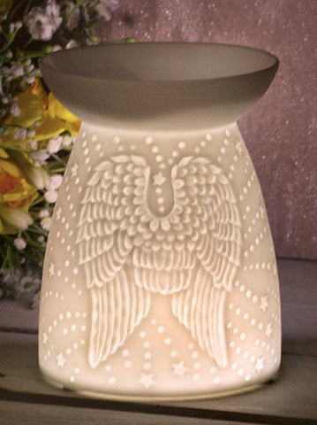 ANGEL WINGS CERAMIC TEALIGHT HOLDER.