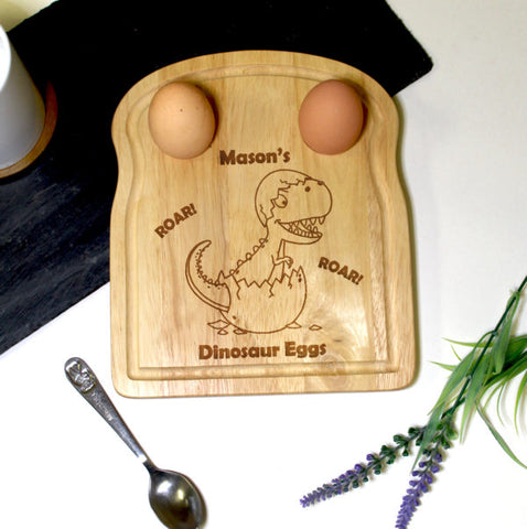 Personalised Dinosaur Egg and Soldiers Board.