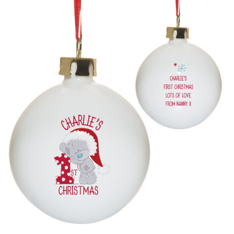 Personalised Me To You 1st Christmas Bauble.
