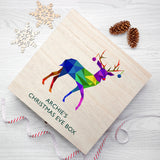 PERSONALISED GEOMETRIC REINDEER CHRISTMAS EVE BOX.