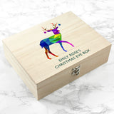 PERSONALISED GEOMETRIC REINDEER CHRISTMAS EVE BOX.