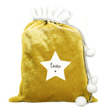 Personalised Star Luxury Pom Pom Gold Sack.