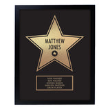 Personalised Walk of Fame Star Award Black Framed Print.