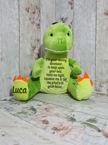 Personalised Worry Pal Dinosaur.