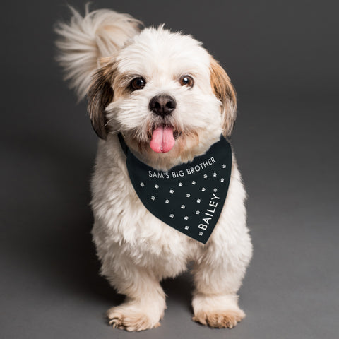 Personalised Paw Print Dog Bandana.
