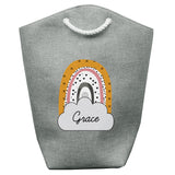 Personalised Mustard & Pink Rainbow Storage Bag.