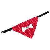 Personalised Red Polka Dot Dog Bandana.