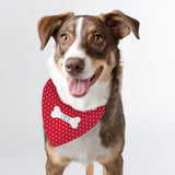 Personalised Red Polka Dot Dog Bandana.