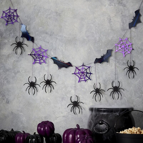 Halloween Spider Web & Bat Bunting.