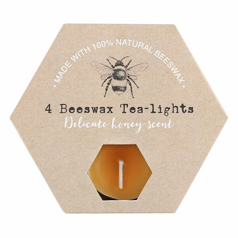 SET OF 4 BEESWAX TEALIGHTS.