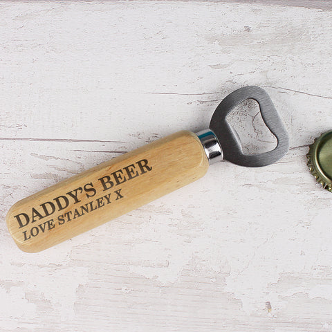 Personalised Wooden Bottle Opener.