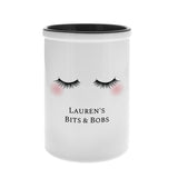Personalised Eyelashes Ceramic Storage Pot.