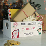 Personalised Small Christmas Eve White Wooden Crate