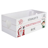 Personalised Small Christmas Eve White Wooden Crate