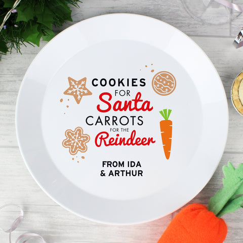 Personalised Cookies for Santa Christmas Eve Plastic Plate.