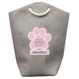 Personalised Pink Paw Print Storage Bag.