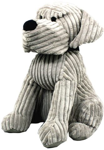 Large Grey Ribbed Dog Doorstop.