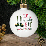 Personalised Elf Surveillance Bauble.