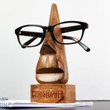 Personalised Wooden Nose-Shaped Glasses Holder.