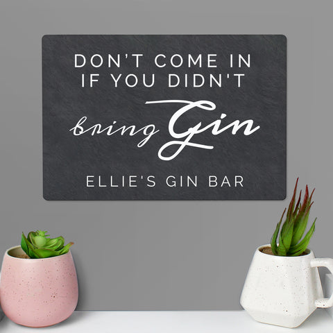 Personalised Gin Metal Sign.