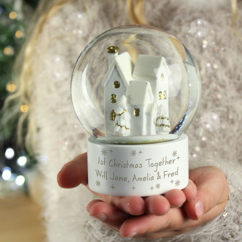 Personalised Village Glitter Snow Globe