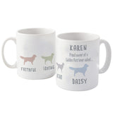 Personalised Golden Retriever Dog Breed Mug.