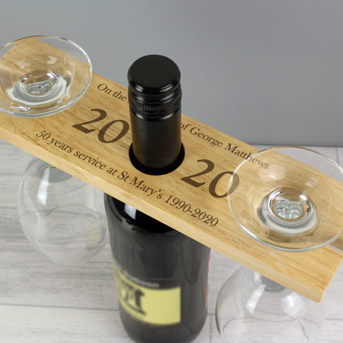 Personalised 'Year' Wine Glass & Bottle Butler.