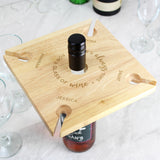 Personalised ...Time For a Glass of Wine Four Wine Glass Holder & Bottle Butler.