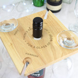 Personalised ...Time For a Glass of Wine Four Wine Glass Holder & Bottle Butler.