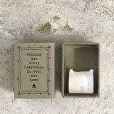 East of India Porcelain New Home Matchbox Gift