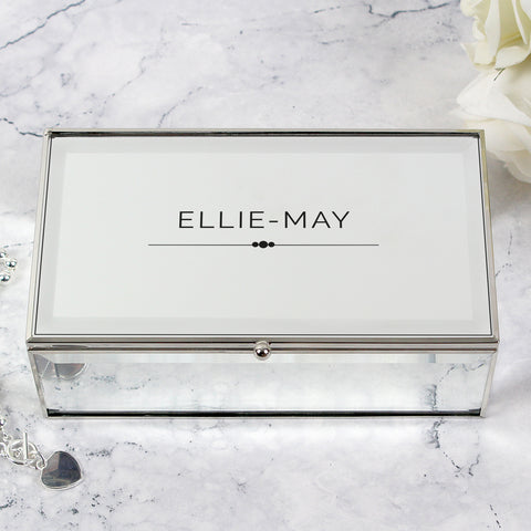 Personalised Classic Mirrored Jewellery Box.