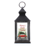 Personalised 'Driving Home For Christmas' Rustic Black Lantern.