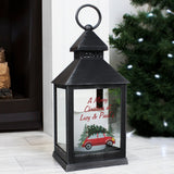 Personalised 'Driving Home For Christmas' Rustic Black Lantern.