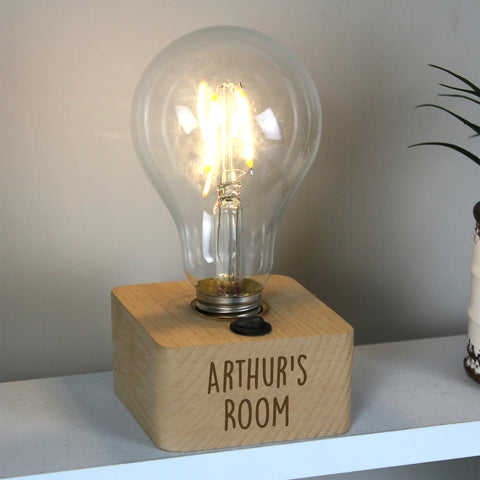 Personalised Free Text LED Bulb Table Lamp.