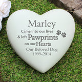 Personalised Pet Pawprints Heart Memorial.