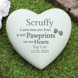 Personalised Pet Pawprints Heart Memorial.