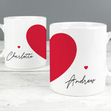 Personalised Two Hearts Mug Set.